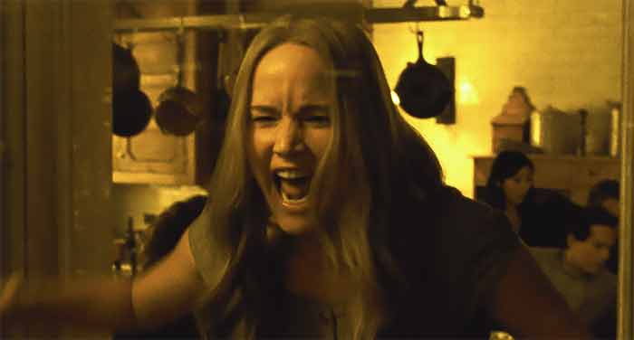 mother! (2017) filminde doğa anayı temsil eden şairin karısı evine zarar gelmesinden dolayı çıldırıyor