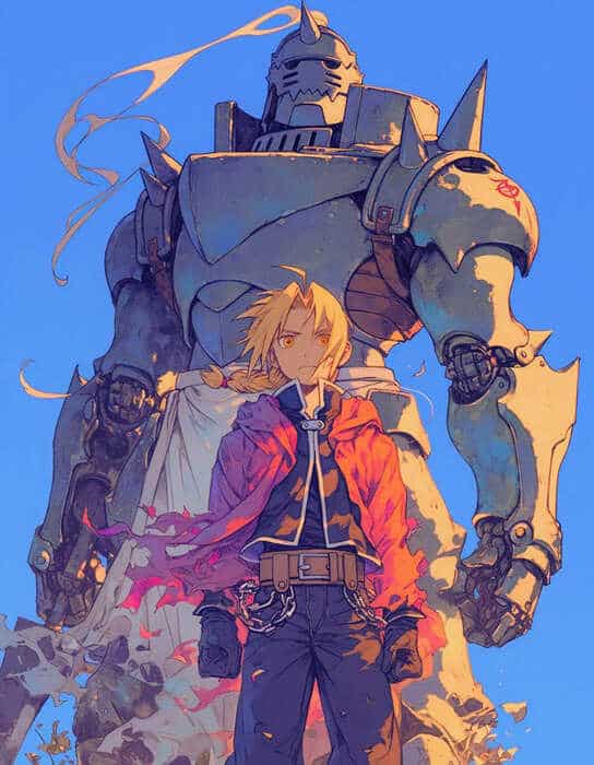 Full Metal Alchemist Brotherhood, Alphonso ve Elric Kardeşler.