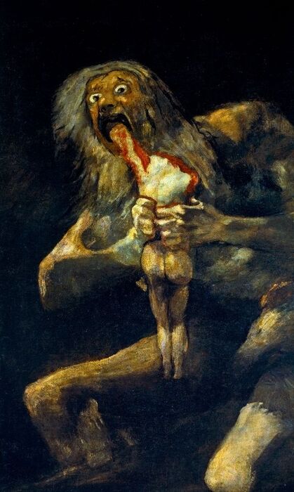 Francisco Goya çocuklarını yiyen satürn tablosu
